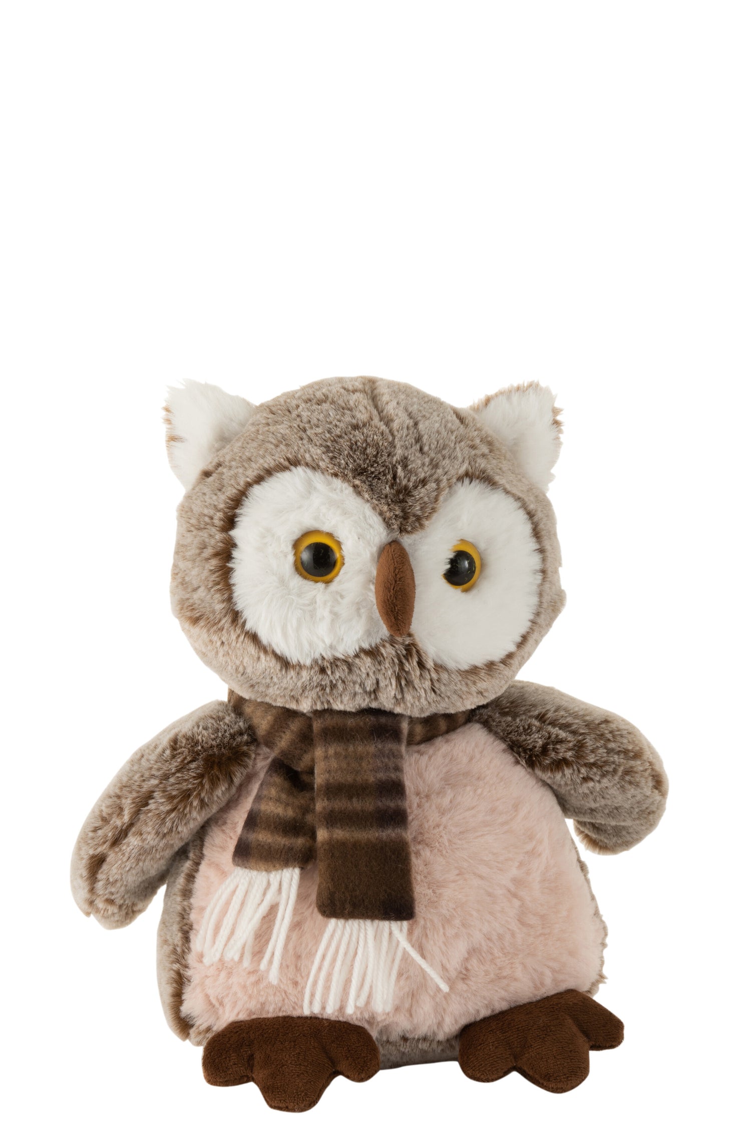 Uil+Sjaal Pluche Bruin/Beige Groot