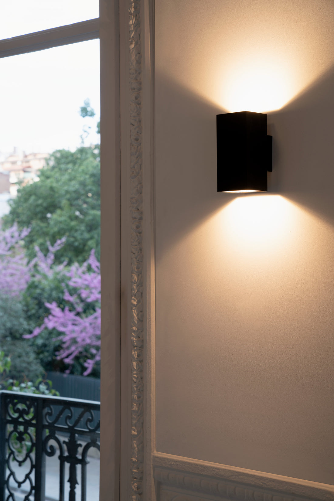 Dau 80 rechthoekige wandlamp 2 x LED DOB geborsteld zwart aluminium