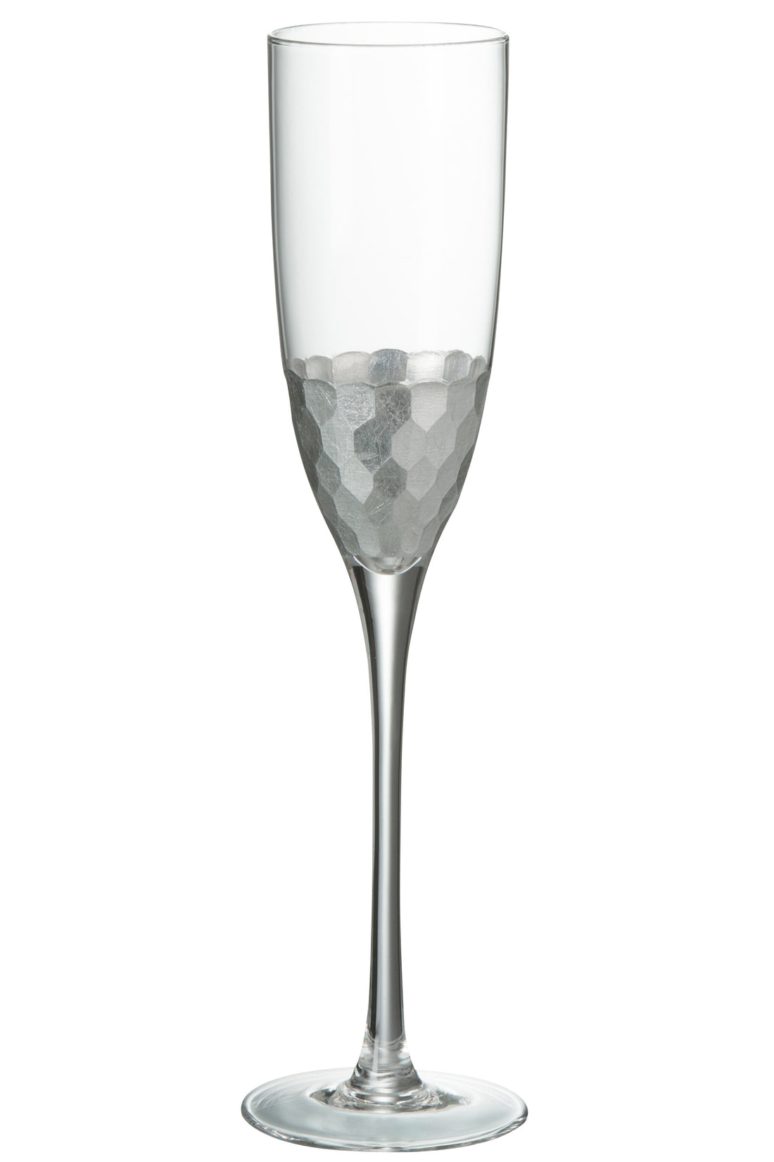 J-Line Champagneglas Transparant/Zilver 7X7x26cm