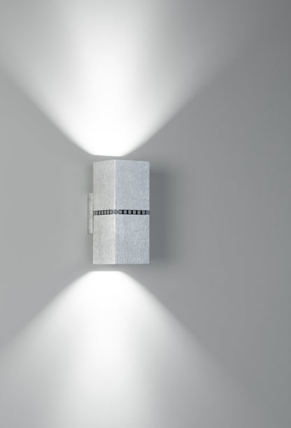 Dau 80 Rechthoekige wandlamp 2 x LED DOB Geborsteld aluminium