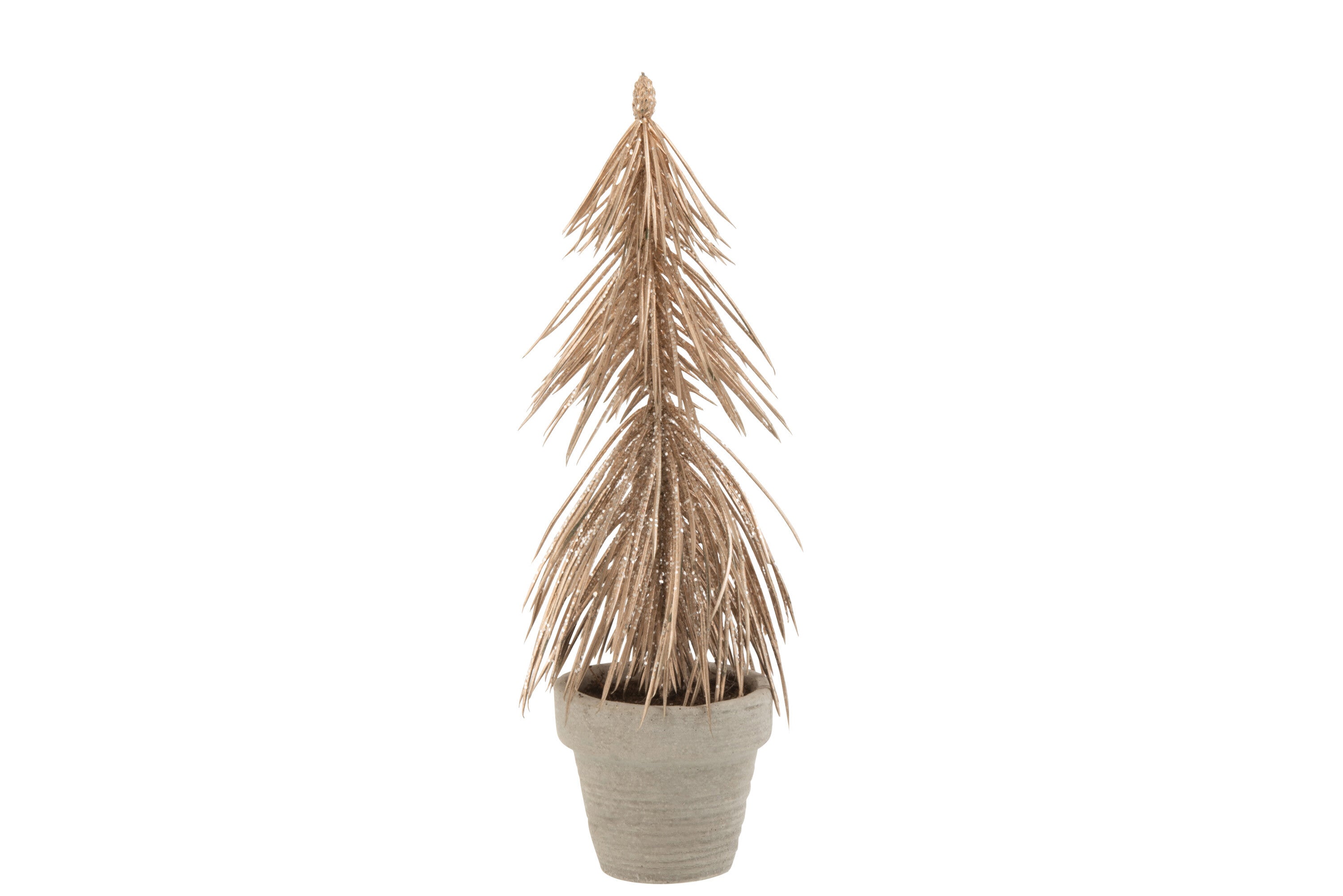 Dennenboom in pot glitter plastic champagne