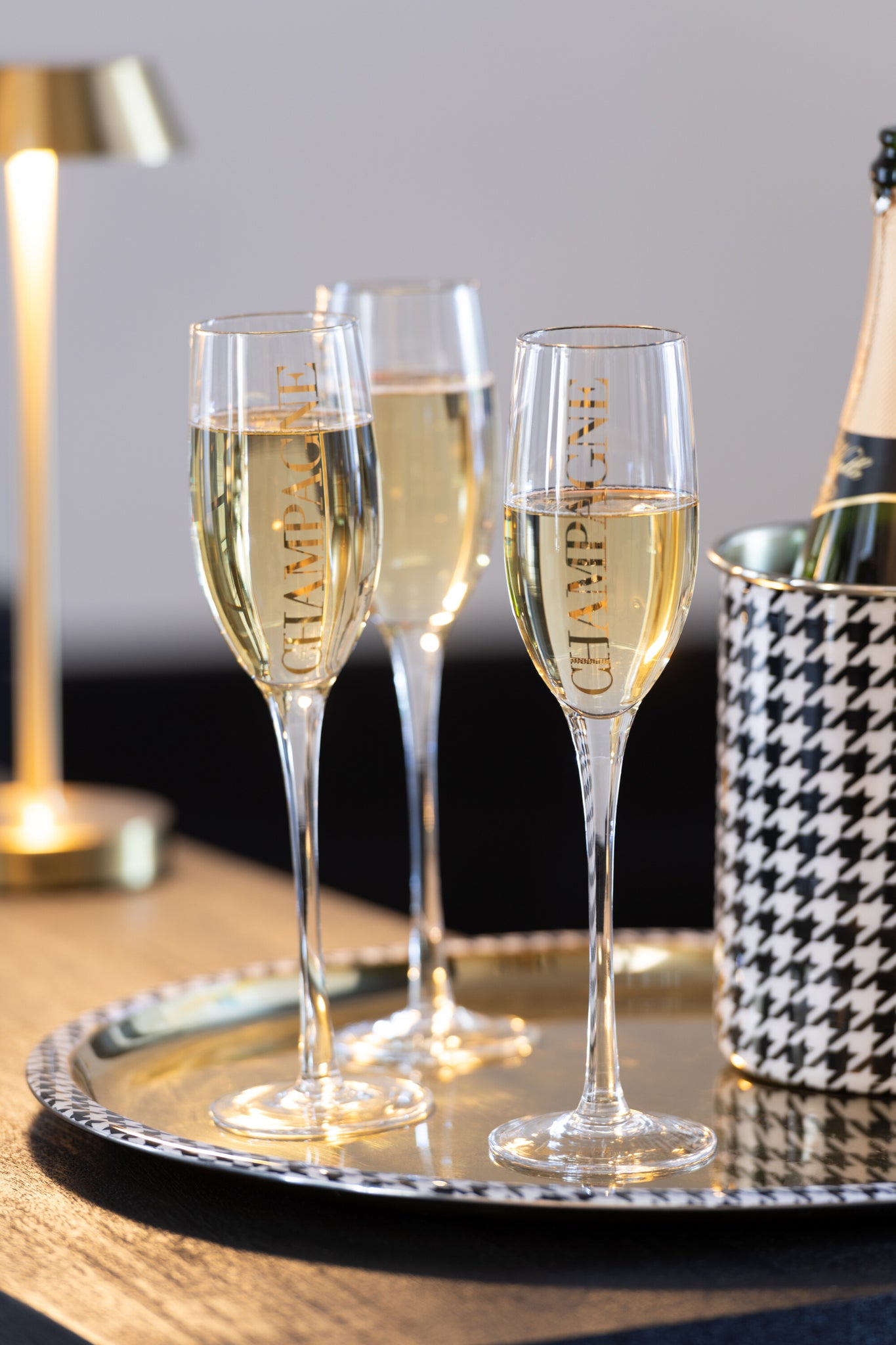 J-Line Champagneglas Transparant/Goud