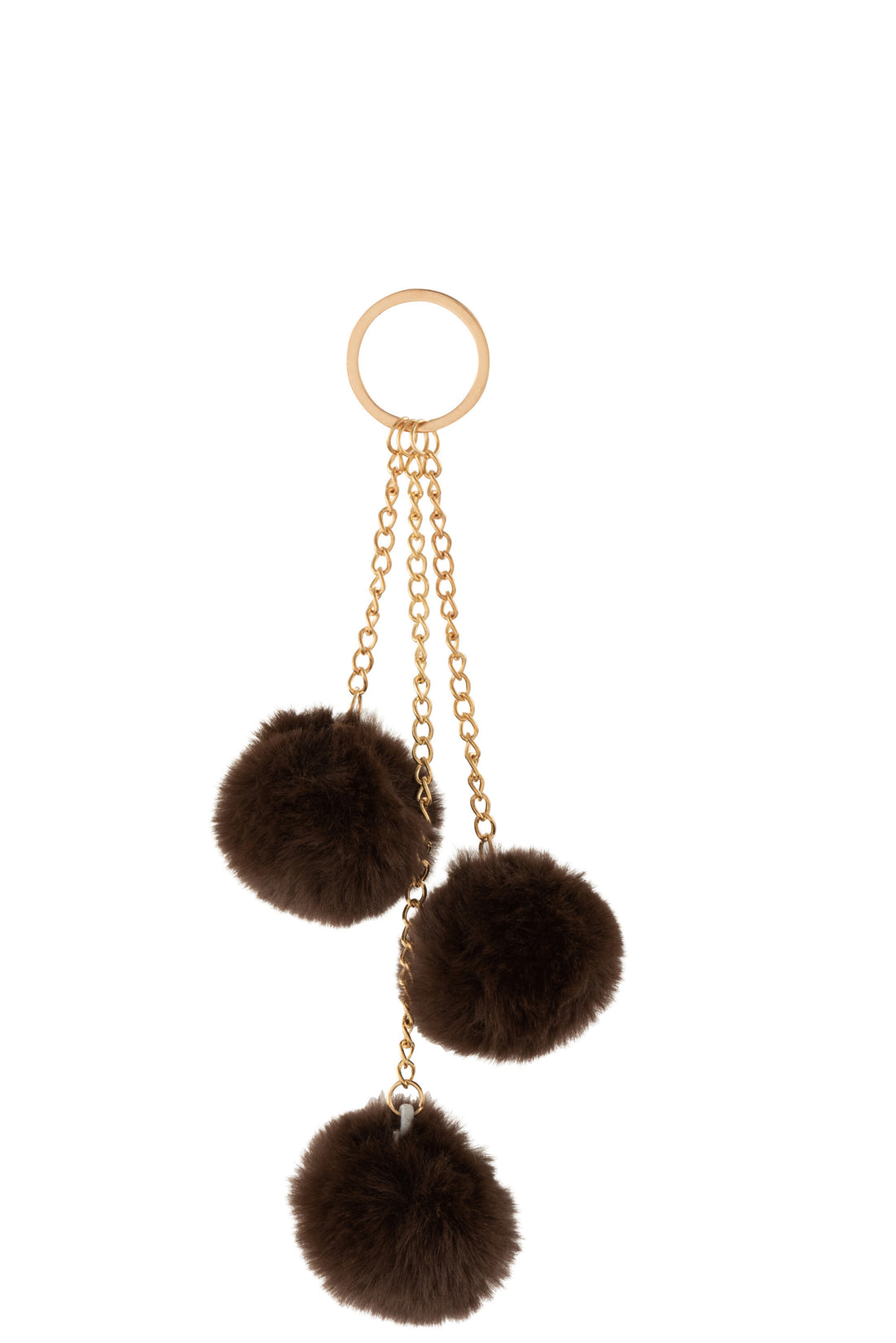 Sleutelhanger 3 Ballen Textiel Bruin