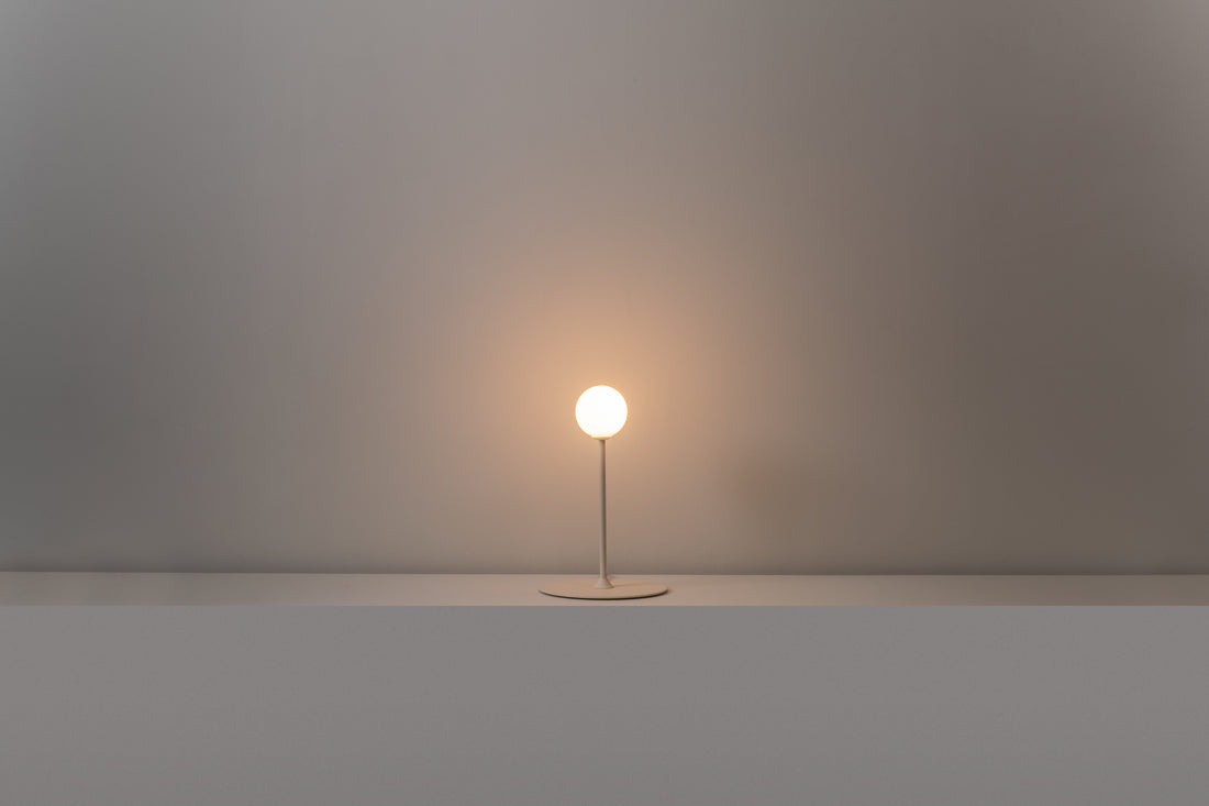 Symphony tafellamp G9 H. 38 cm gestructureerd mink