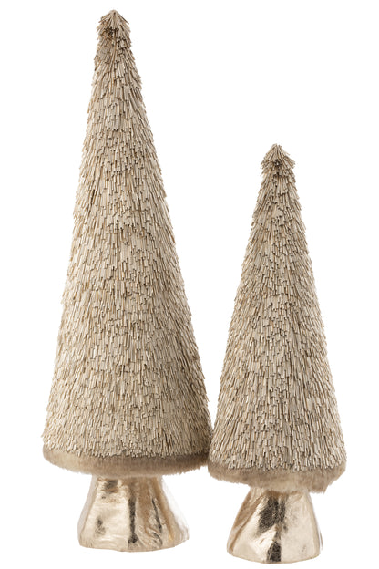 J-Line Kerstboom Deco Plastic Goud Klein