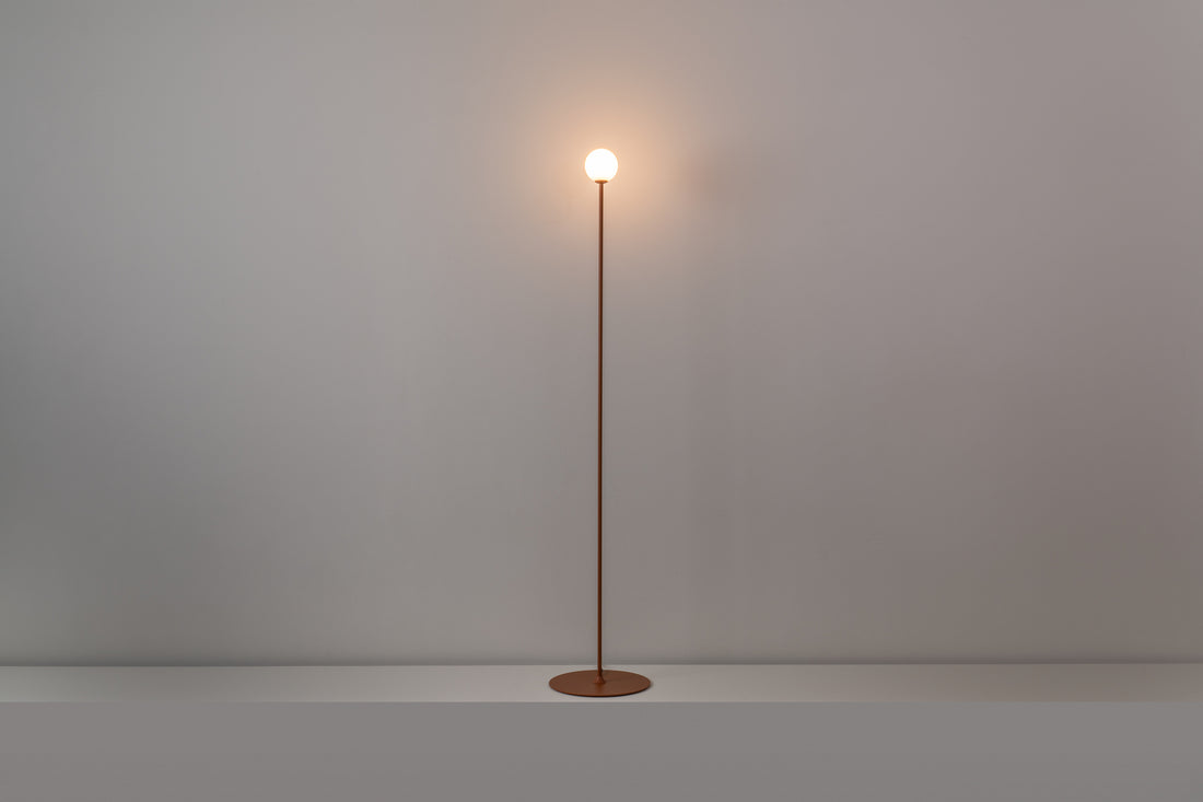 Symphony vloerlamp G9 H. 130 cm gestructureerd koper