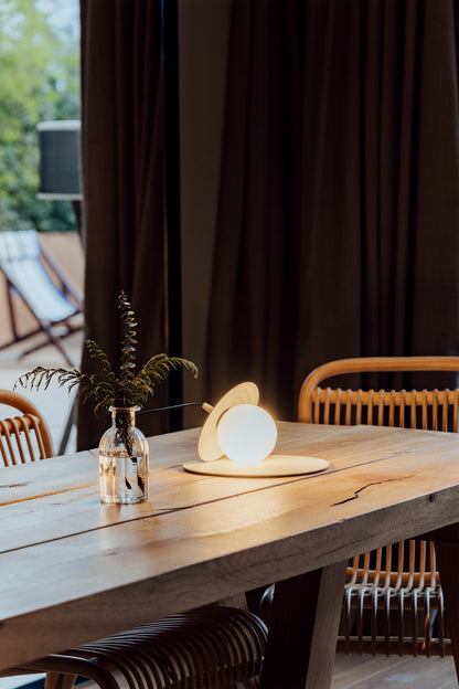 Symphony tafellamp G9 met structuur mink