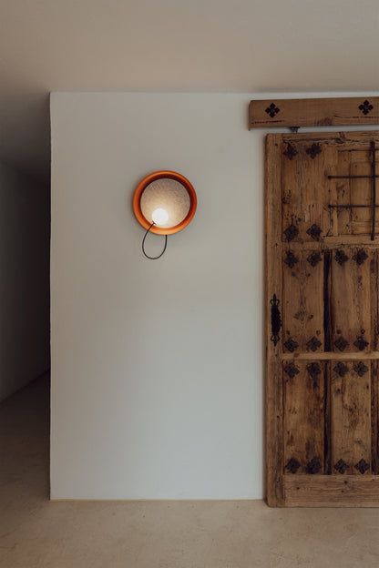 Draadwandlamp @ 38 cm G9 gestructureerd koper