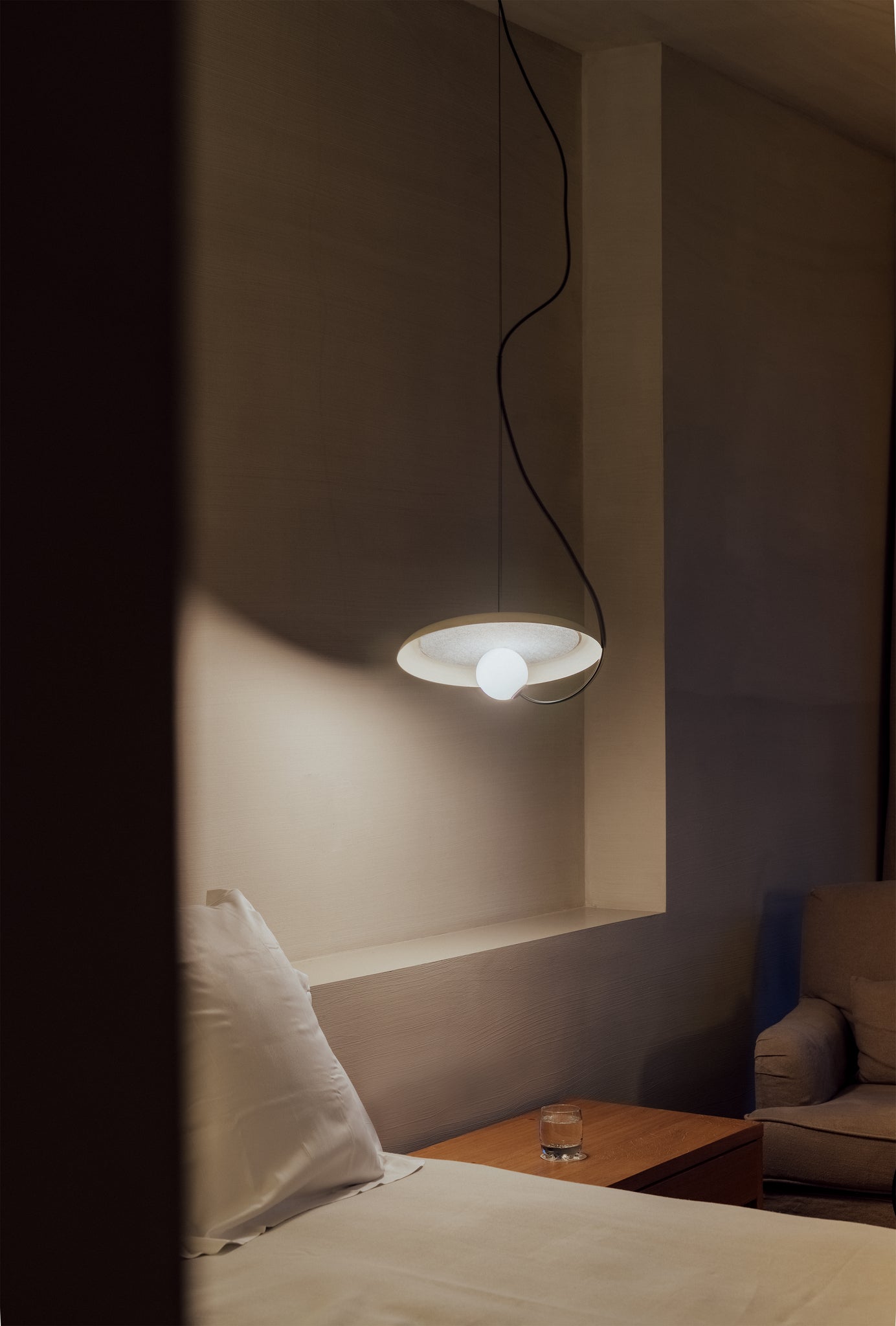 Wire-hanglamp @ 38 cm. G9, gestructureerd mink