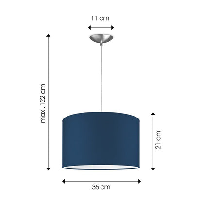 hanglamp Bling met lampenkap, E27, donkerblauw, 35cm