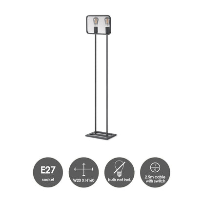 Weave 2L Floorlamp - Moderne Vloerlamp Zwart