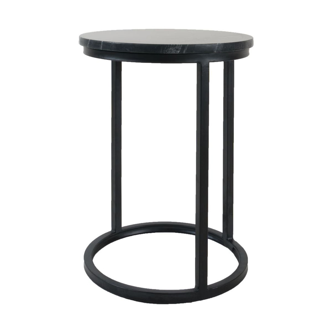 Laptoptafel Mitch Marmer Rond - Zwart/Zwart