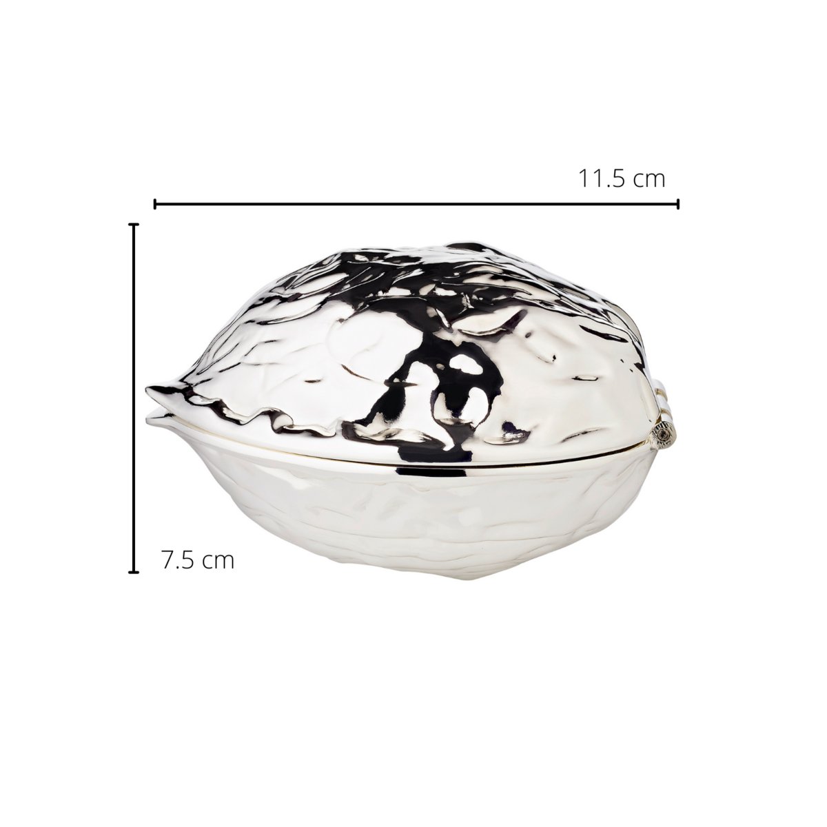 EDZARD notenkraker walnoot, verzilverd, aanslagbestendig, lengte 12 cm