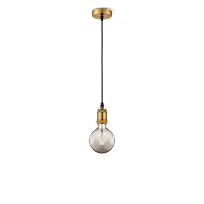 hanglamp brons vintage - G95 - dimbaar E27 rook