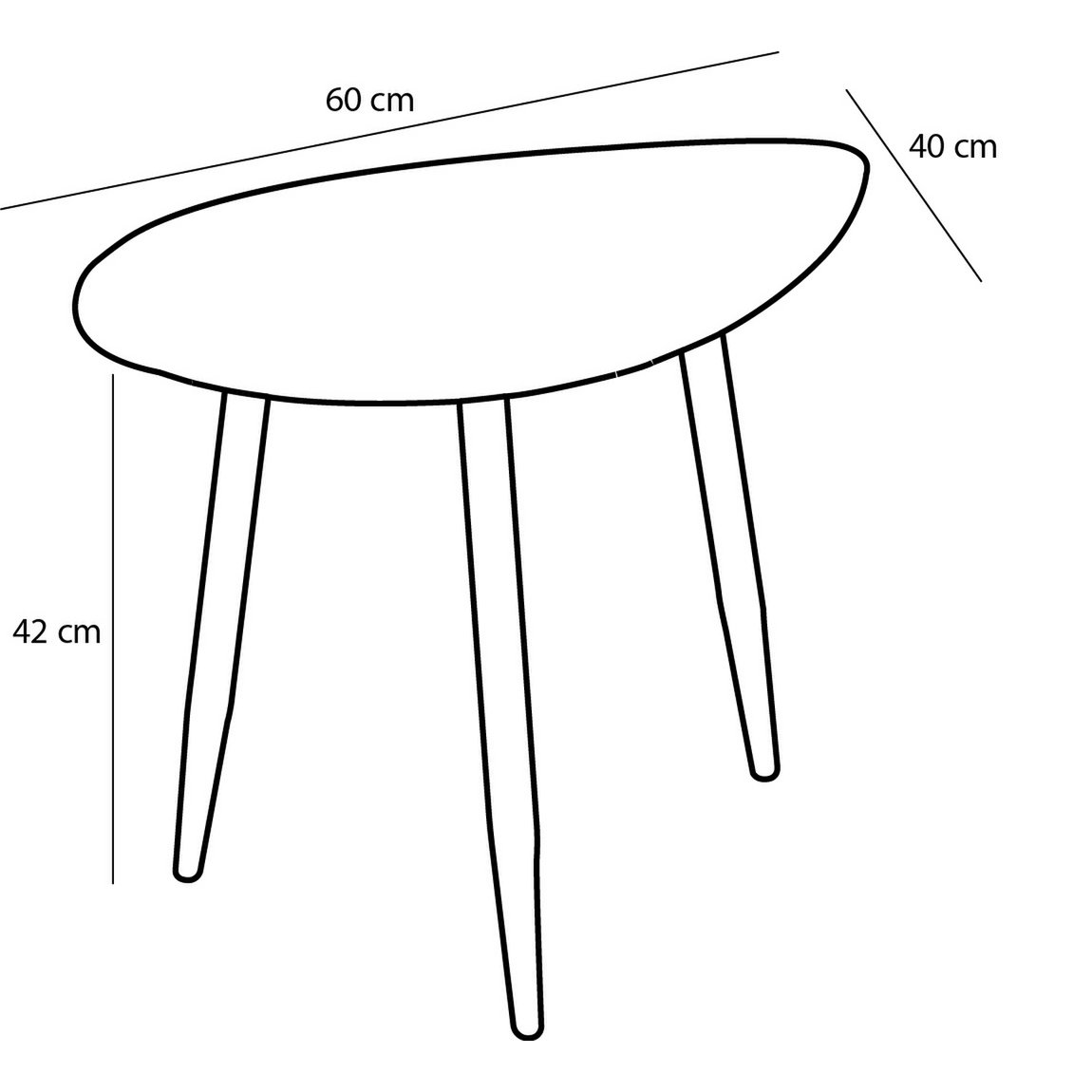 Bijzettafel - Set van 2 - L80 x B60 x H47 cm - Metaal - Zwart