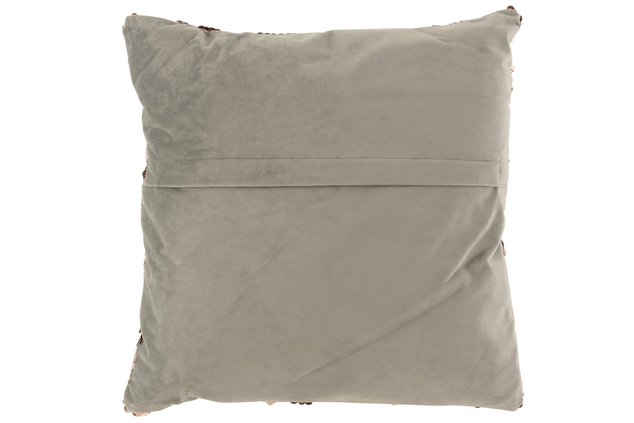 J-Line Kussen Paillet Velvet Grijs/Roze