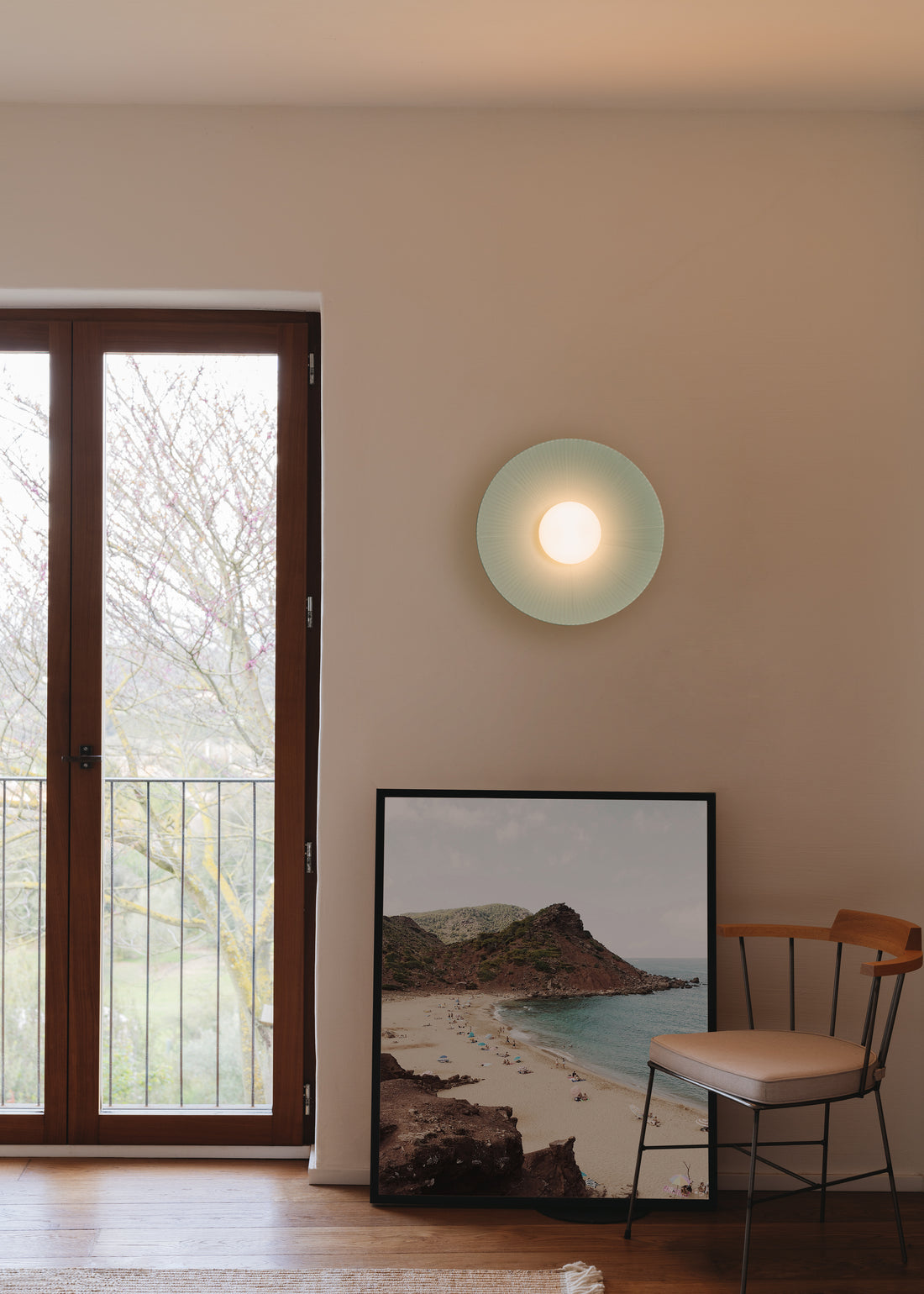 Arctic Circle Ribbon wandlamp, turquoisegroen 55 cm