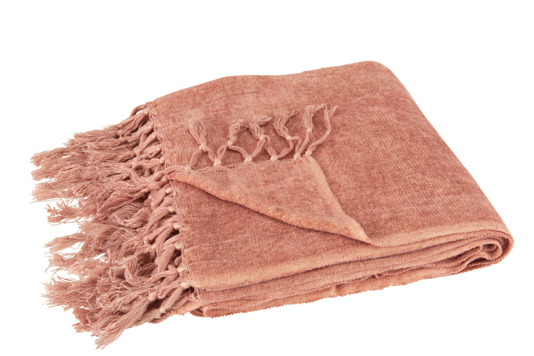 Plaid Kwast Viscose Oranje/Roze