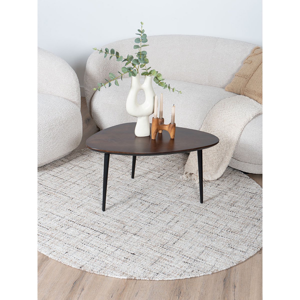 Vloerkleed Cross Beige – Rond ø160 cm