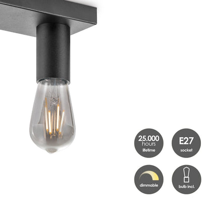 Opbouwspot Nitro 2 - incl. dimbare LED lamp - zwart