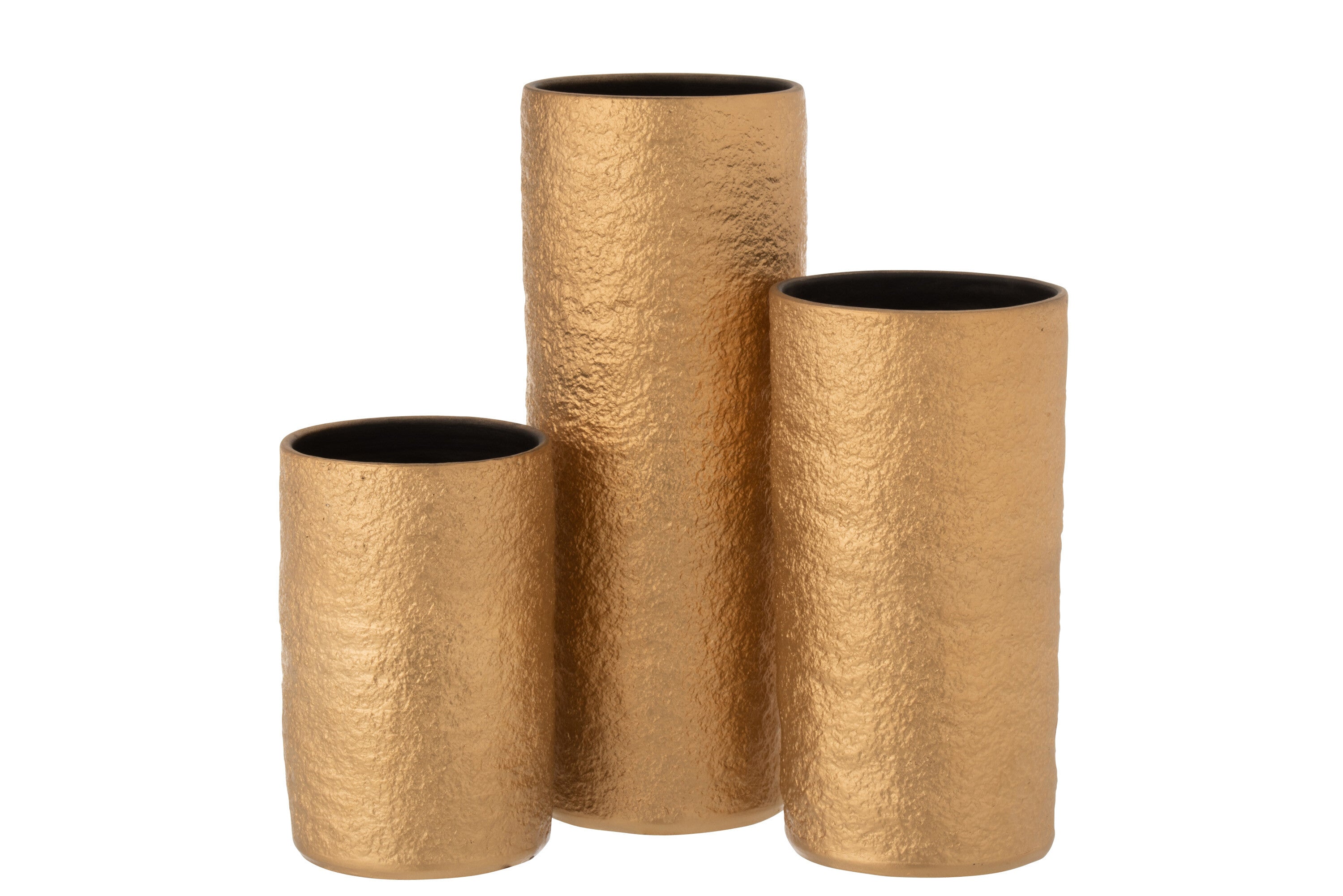 J-Line Vaas Gatsby Keramiek Goud Large - 40.00 cm hoog