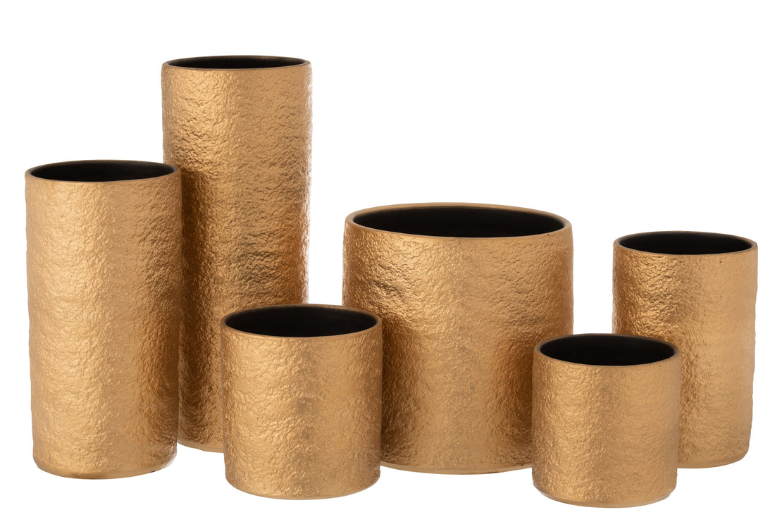 J-Line Bloempot Gatsby Keramiek Goud Large