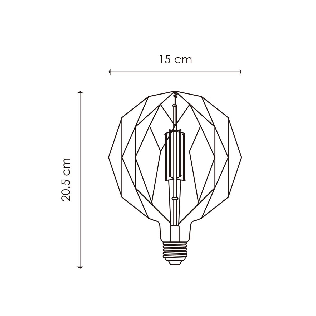 dimbare LED Globe Deco E27 G150 4W 100Lm 1800K Goud