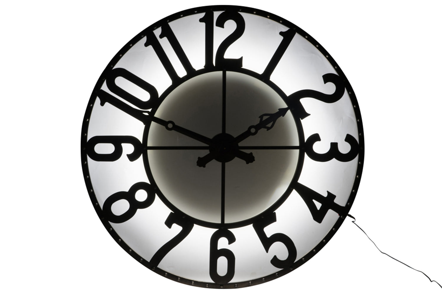 Klok Romeinse cijfers rond smeedijzer bruin klein