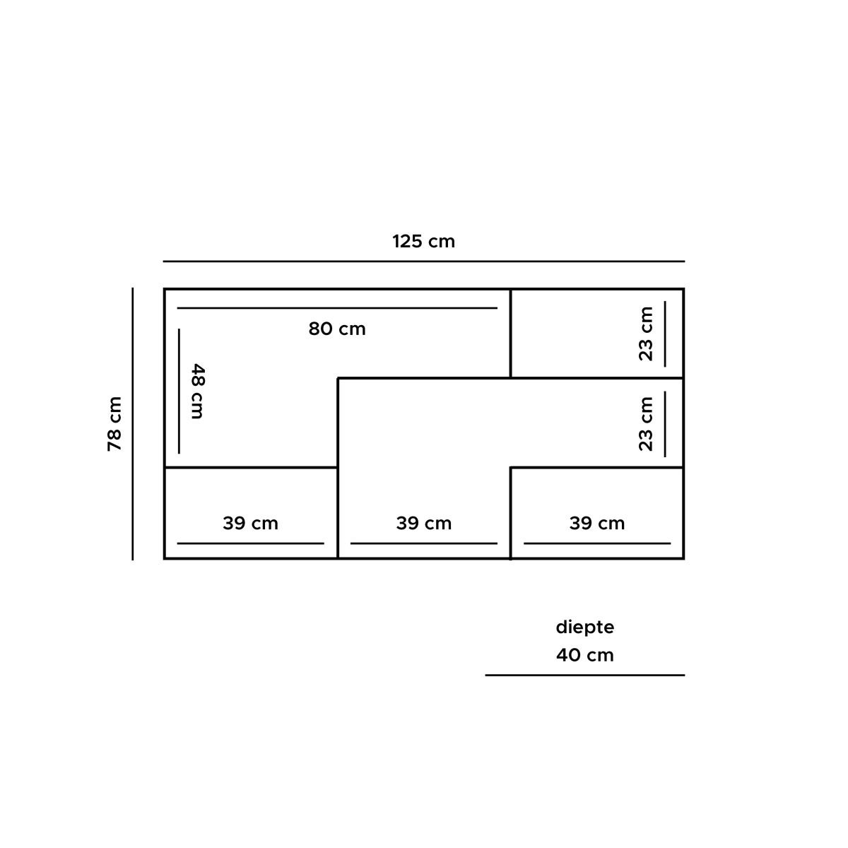 Dressoir Huub Zwart Mangohout 125 cm