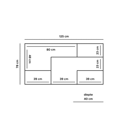 Dressoir Huub Zwart Mangohout 125 cm