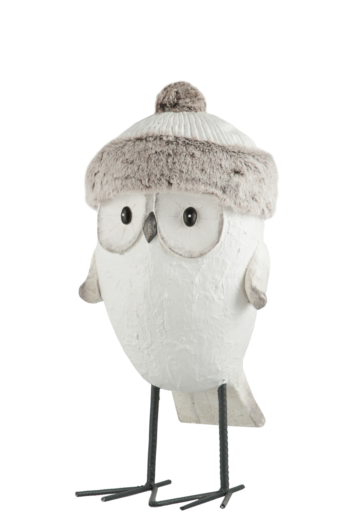 J-Line Uil Muts Winter Magnesia Wit/Grijs Large
