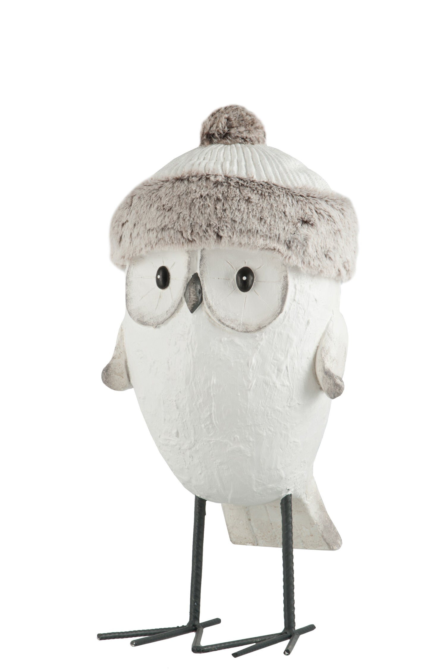 J-Line Uil Muts Winter Magnesia Wit/Grijs Large