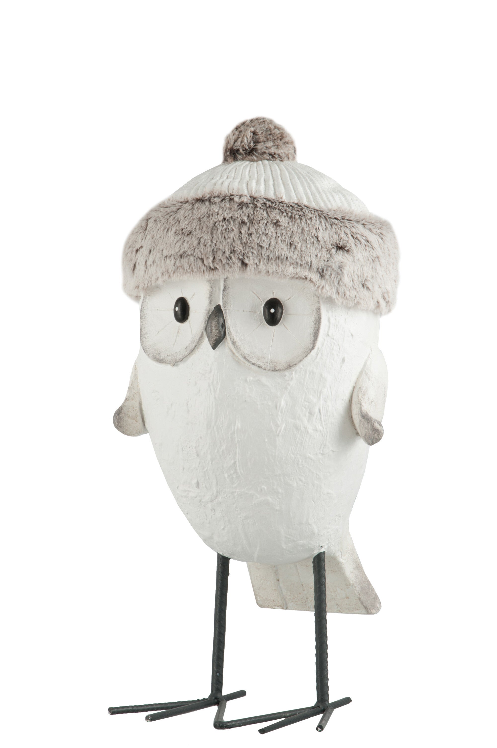 J-Line Uil Muts Winter Magnesia Wit/Grijs Large