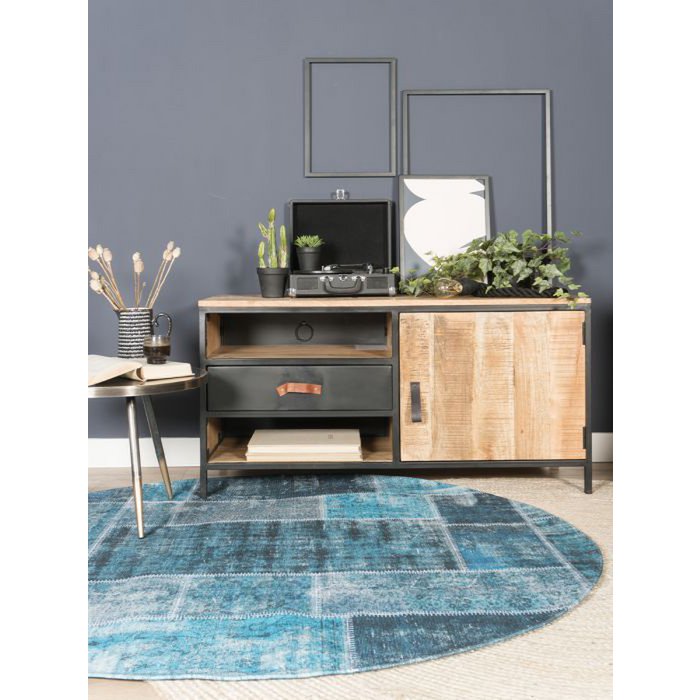 Karpet Mijnen Rond Turquoise ø160 cm