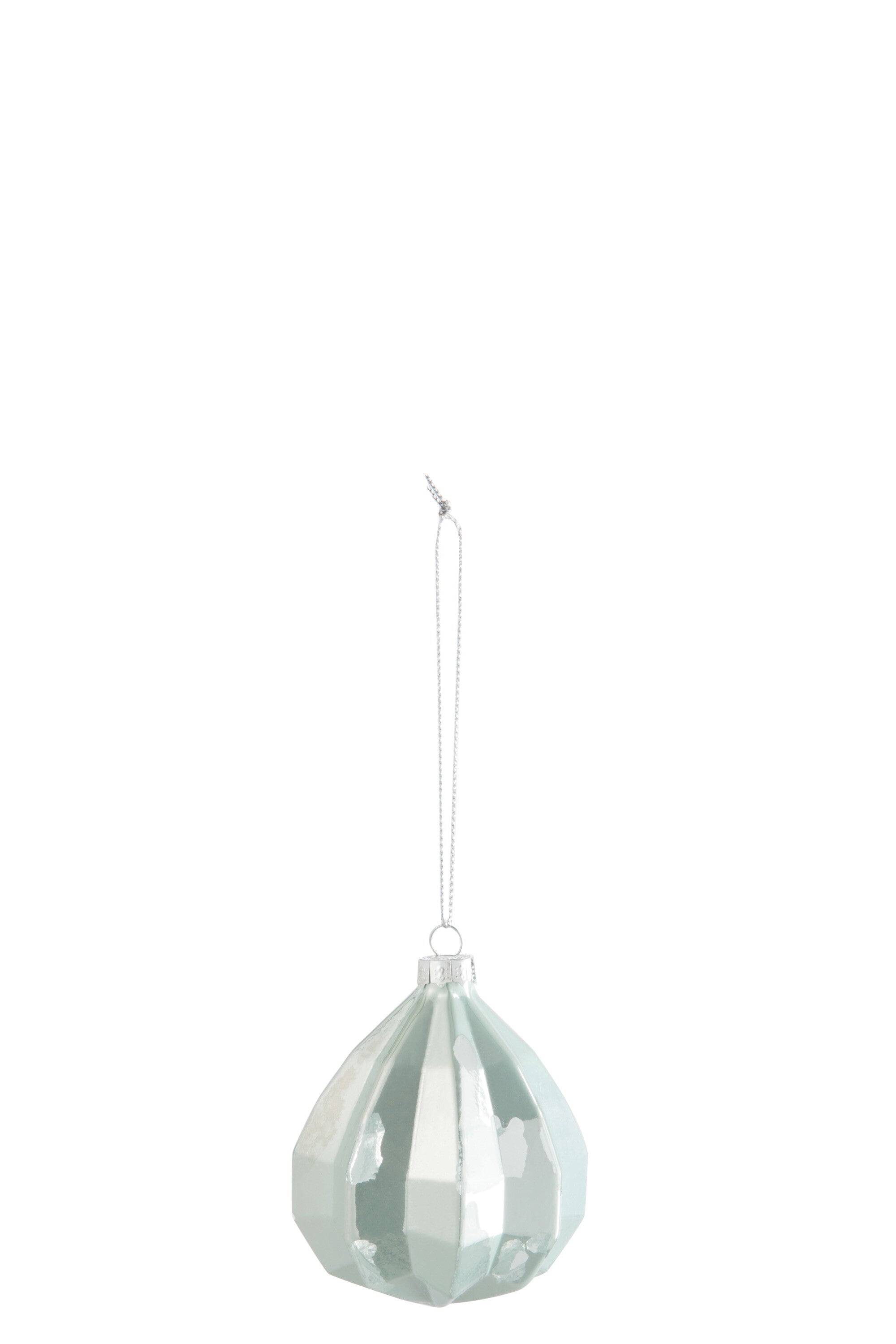 J-Line Kerstbal Druppel Glas Antiek Groen