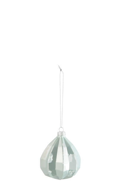 J-Line Kerstbal Druppel Glas Antiek Groen