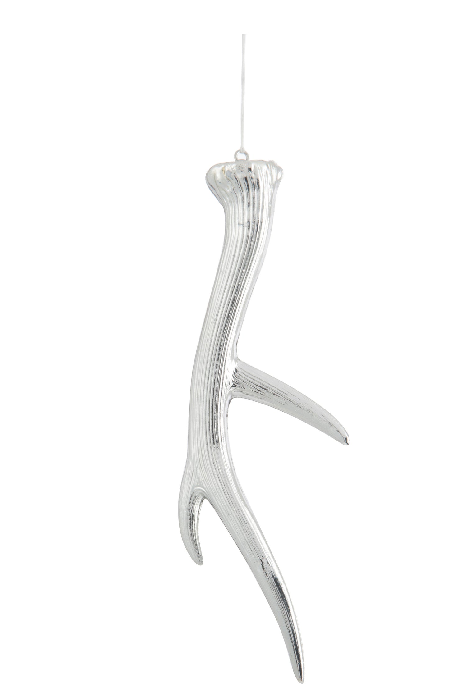 J-Line Kersthanger gewei - kunststof - zilver - 4x