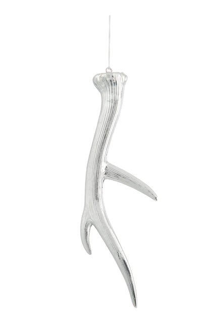 J-Line Kersthanger gewei - kunststof - zilver - 4x