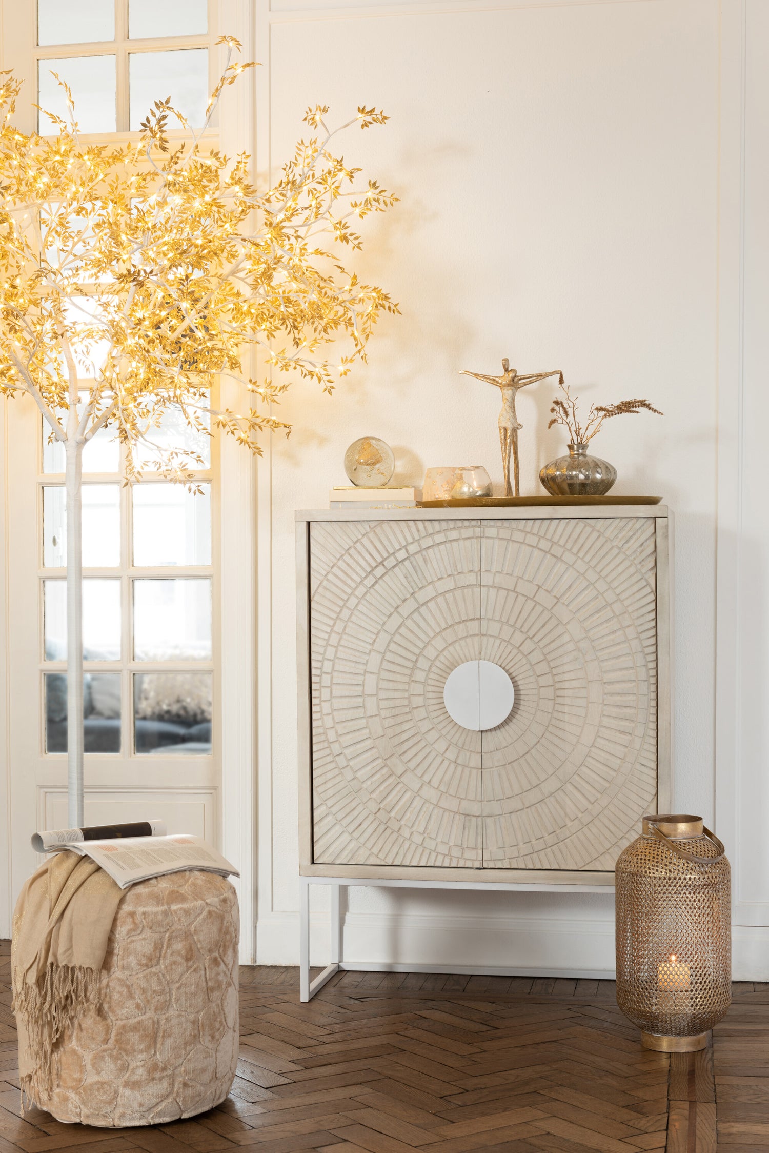 J-Line Presse Papier Bubbel Glas Zilver Extralarge