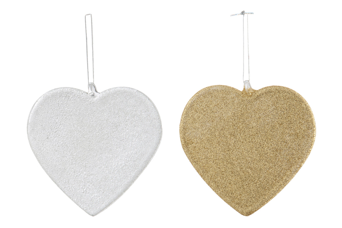Onderzetter Hartvormig Glas Mat Wit Assortiment Van 2