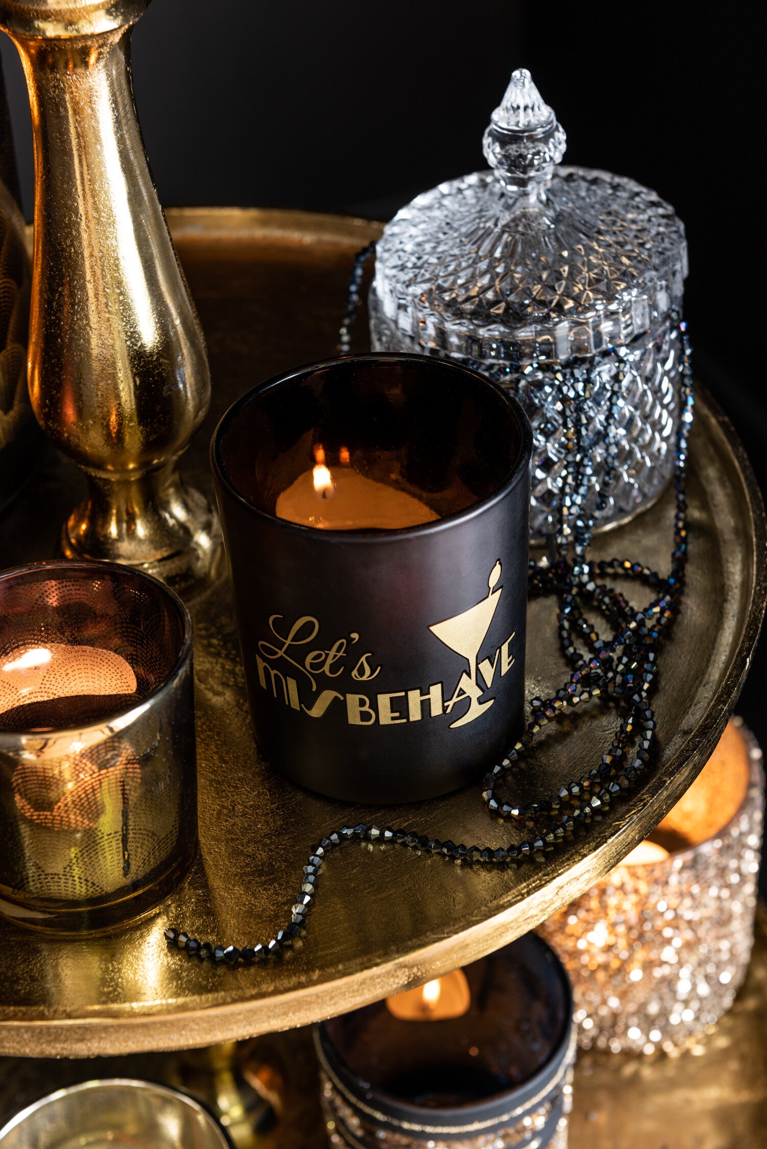 Lade 5 niveaus rond aluminium goud