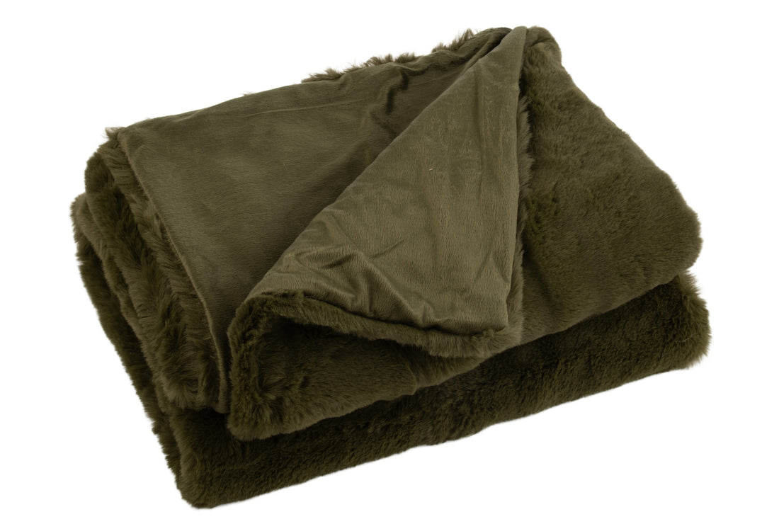 J-Line Plaid Cutie - Fleece Deken – Polyester – 180x130 cm – Groen