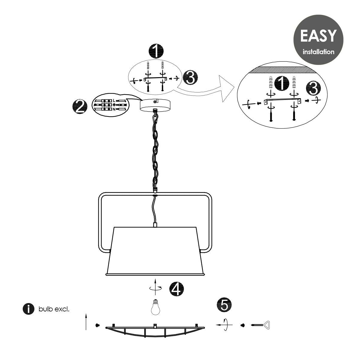 Hanglamp Clemento - Beton - 41x41x145cm