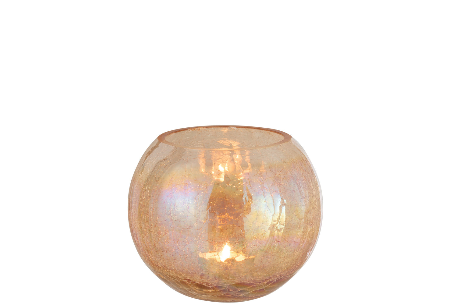 Orkaan Lichtbal Craquelure Glas Parel Effect Amber Groot