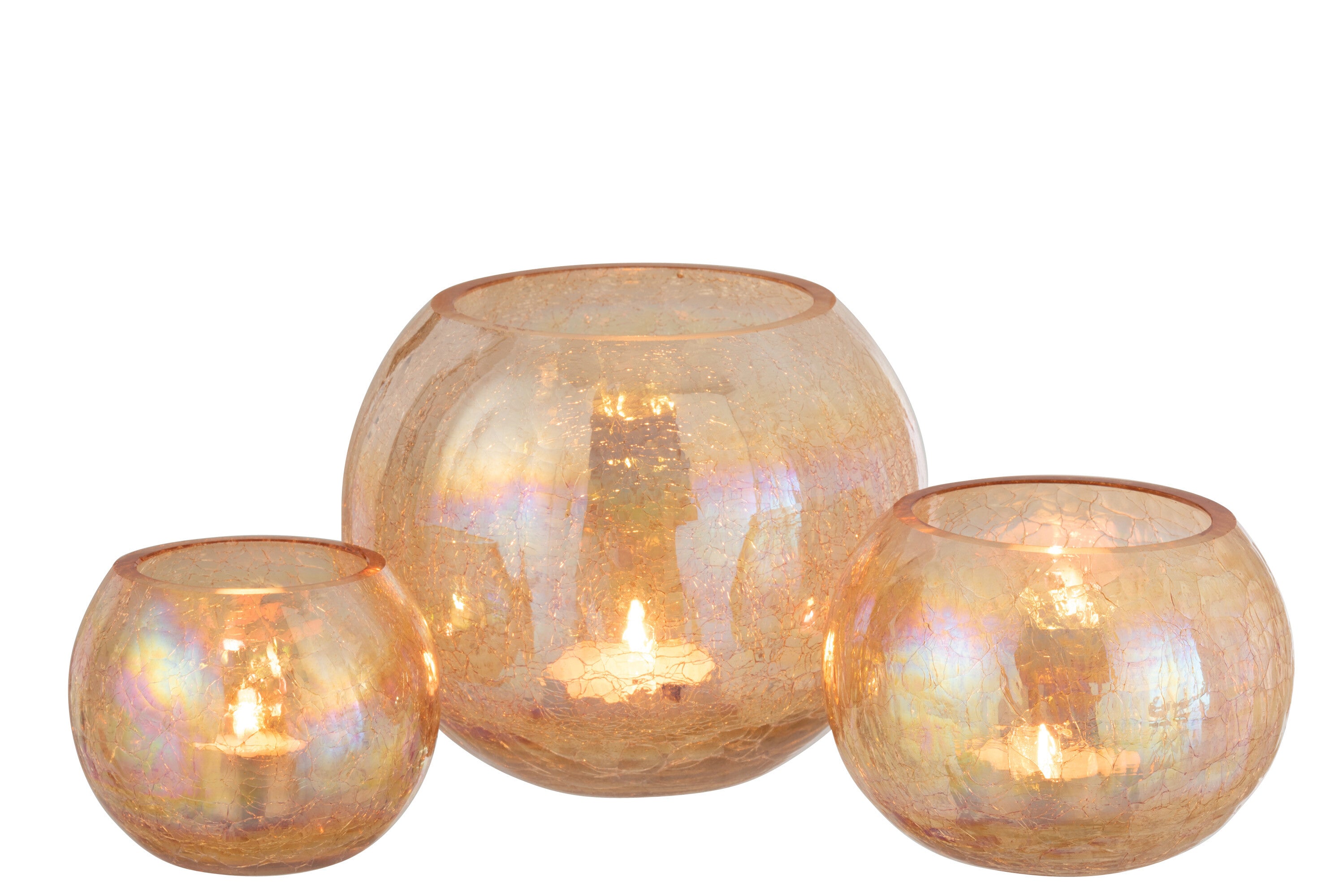 Orkaan Lichtbal Craquelure Glas Parel Effect Amber Groot