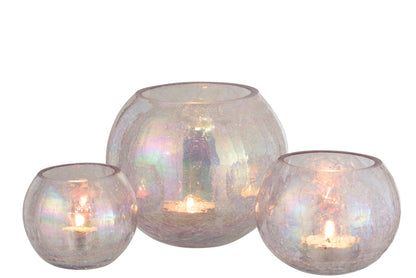 Orkaan Lichtbal Craquelure Glas Parel Effect Paars Groot