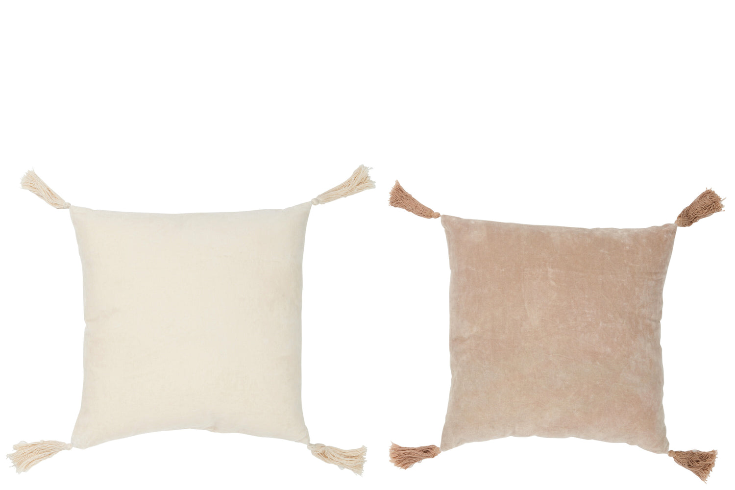 Kussenkwast Katoen Beige/Wit Assortiment Van 2