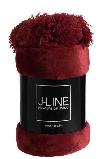 Plaid Pompom Polyester Rood