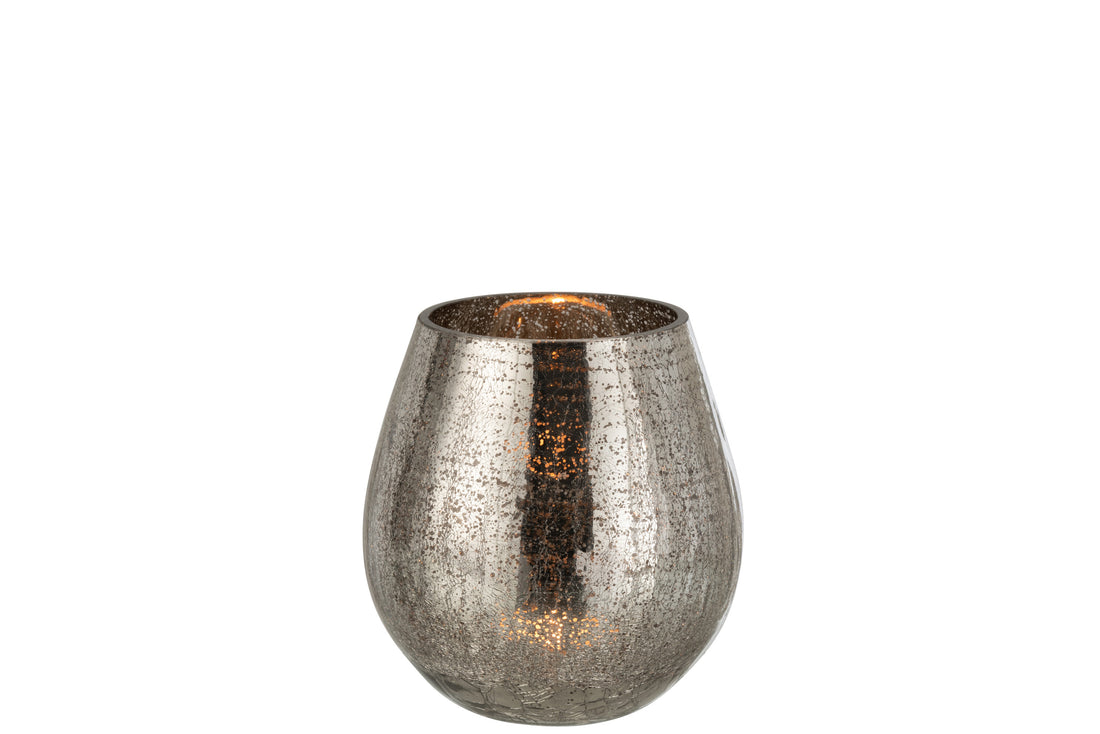 Orkaan Licht Eivormige Craquelure Glas Grijs Klein