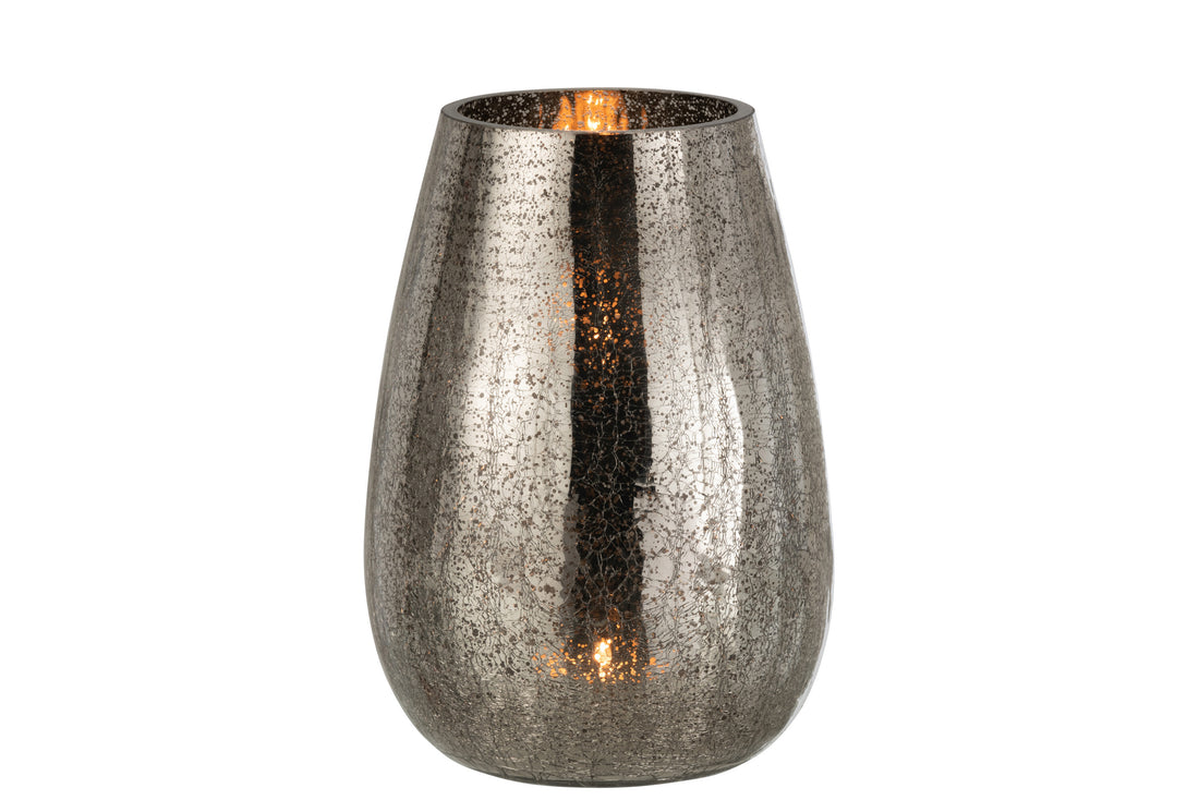 Orkaanlicht Eivormige Craquelure Glazen Grijs Groot